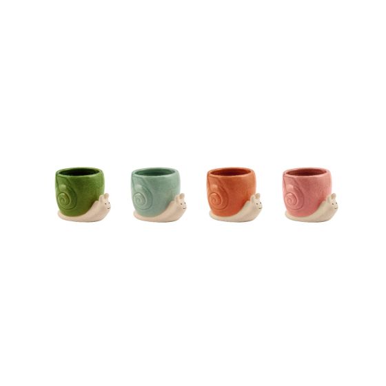 VASO LUMACA CERAMICA 4 COLORI ASS.