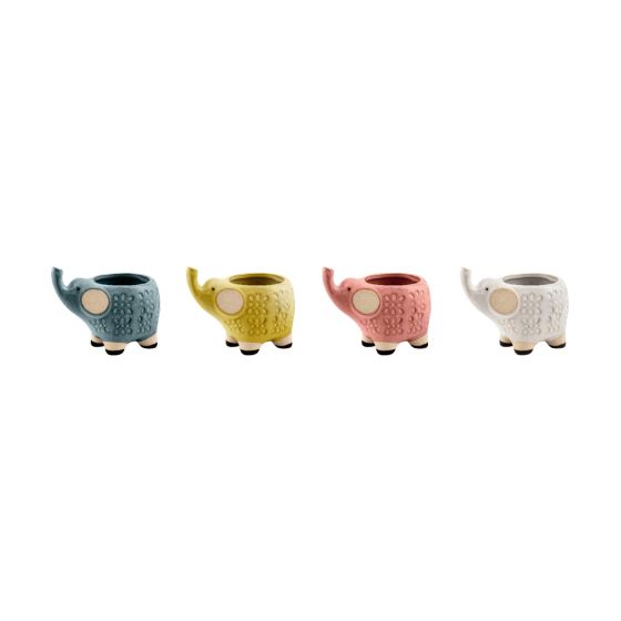 VASO ELEFANTE CERAMICA 4 COLORI ASS.