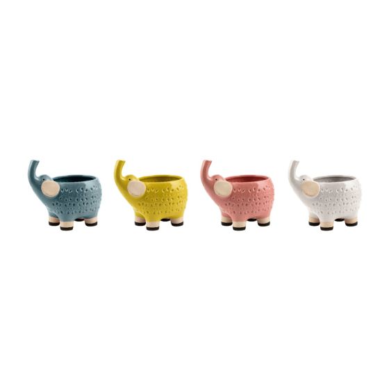 VASO ELEFANTE CERAMICA 4 COLORI ASS.