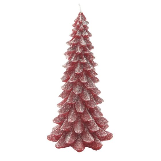 ALBERO 2 NATALE CERA ROSSO GLITTER