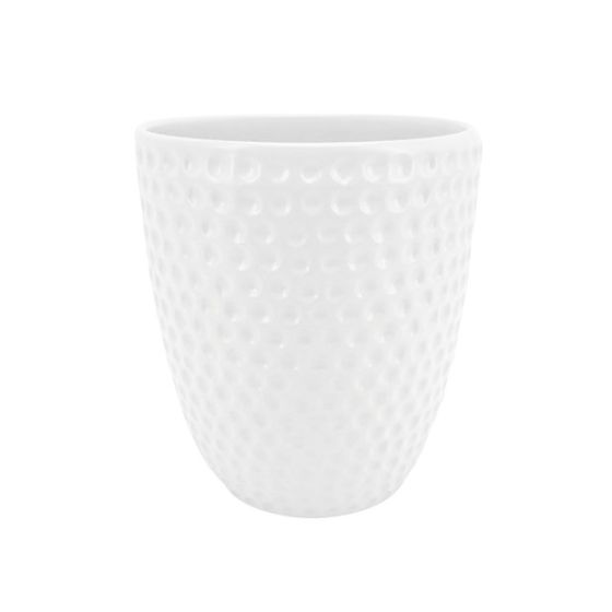 VASO CERAMICA BIANCO C/PLATO PLASTIC