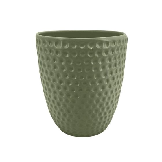 VASO CERAMICA VERDE C/PLATO PLASTICA