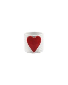 VASO CERAMICA CUORE ROSSO