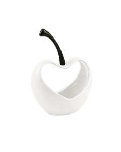 VASO CERAMICA CILIEGIA CUORE BIANCO