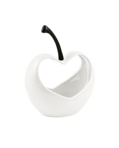 VASO CERAMICA CILIEGIA CUORE BIANCO