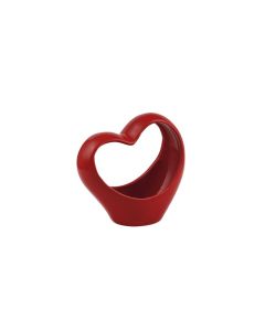VASO CERAMICA CUORE ROSSO