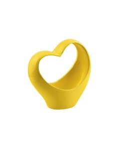 VASO CERAMICA CUORE GIALLO
