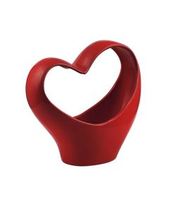 VASO CERAMICA CUORE ROSSO
