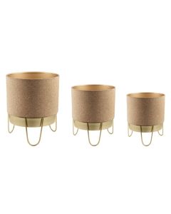 SET 3PZ PORTAPIANTA SUGHERO
