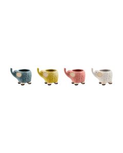 VASO ELEFANTE CERAMICA 4 COLORI ASS.
