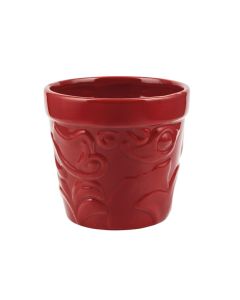 VASO NATALE CERAMICA ROSSO