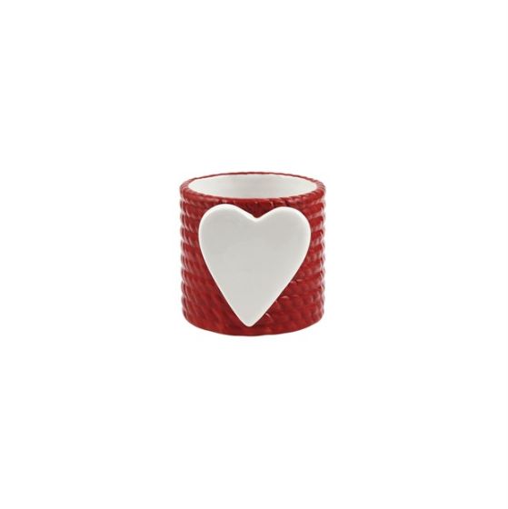 VASO CERAMICA CUORE BIANCO