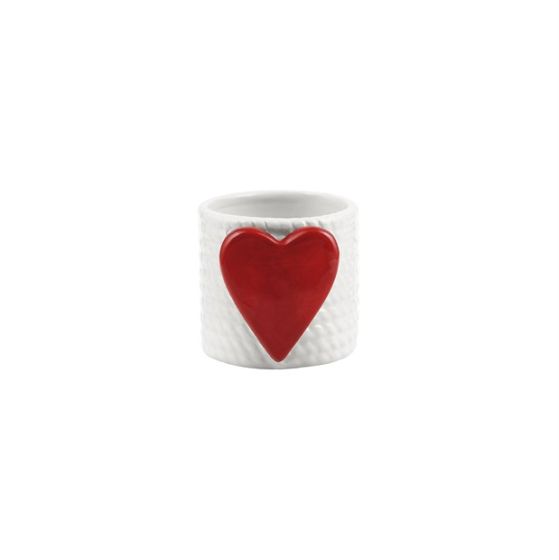 VASO CERAMICA CUORE ROSSO