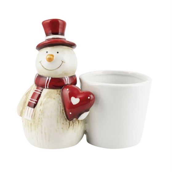VASO CERAMICA PUPAZZO  DI NEVE