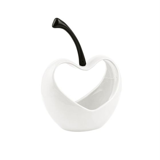 VASO CERAMICA CILIEGIA CUORE BIANCO