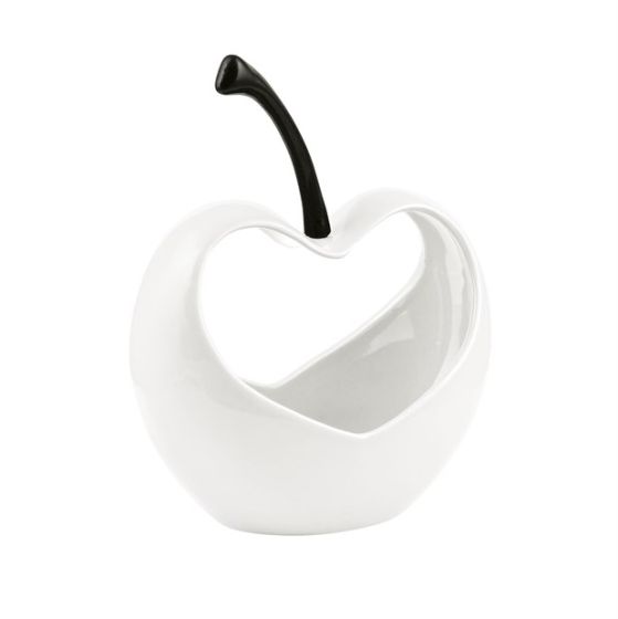 VASO CERAMICA CILIEGIA CUORE BIANCO
