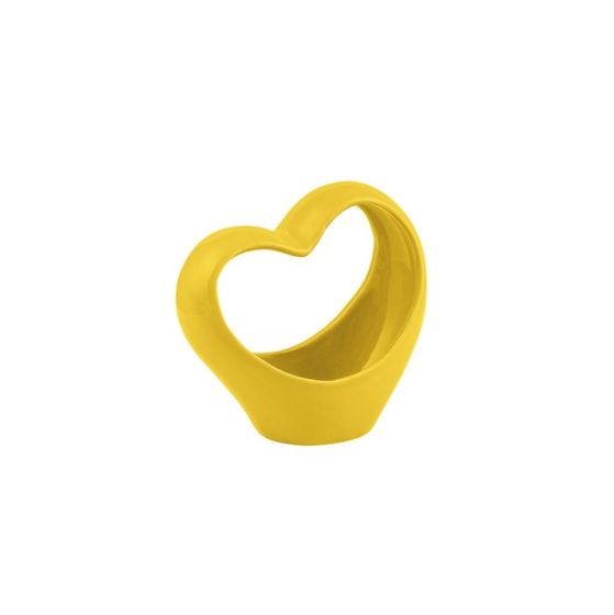 VASO CERAMICA CUORE GIALLO