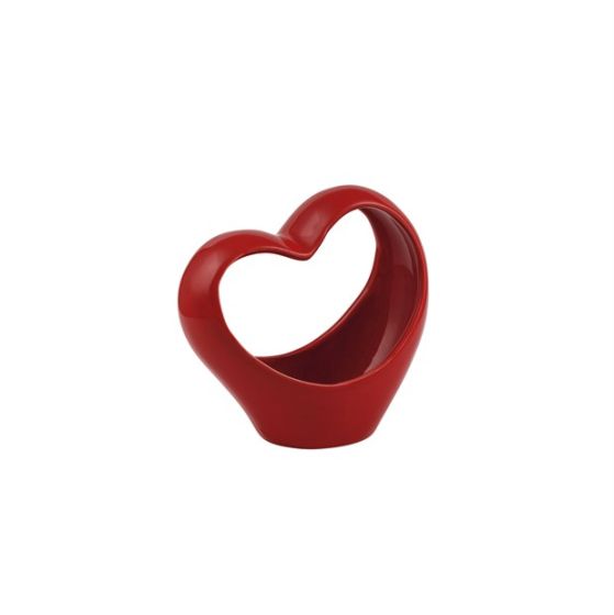 VASO CERAMICA CUORE ROSSO