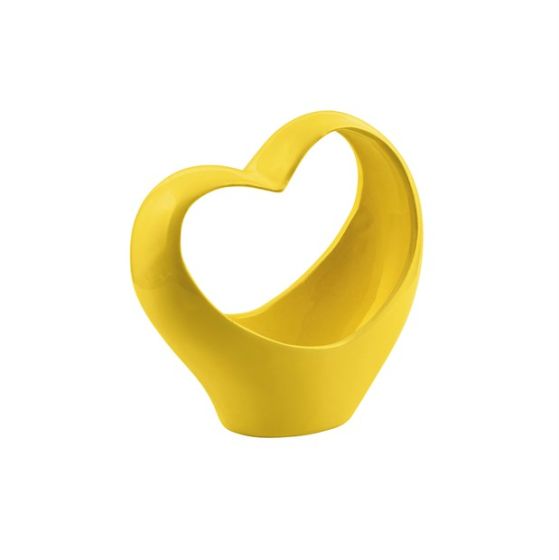 VASO CERAMICA CUORE GIALLO