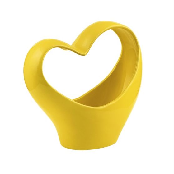 VASO CERAMICA CUORE GIALLO