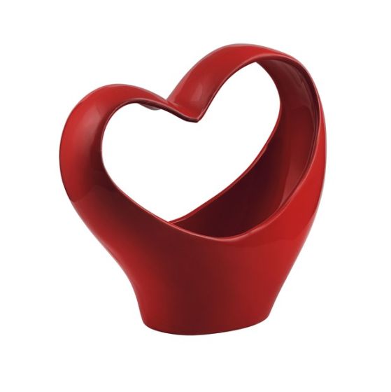 VASO CERAMICA CUORE ROSSO