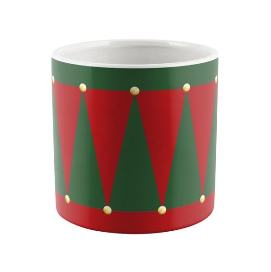 CILINDRO CERAMICA NATALE ROSSO/VERDE