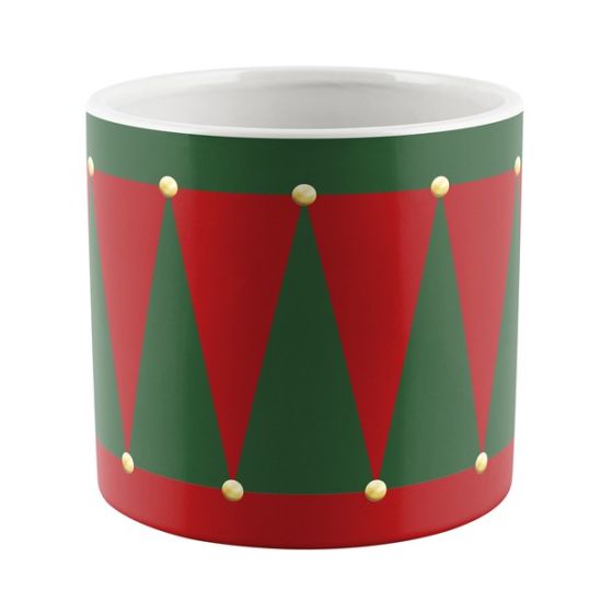 CILINDRO CERAMICA NATALE ROSSO/VERDE