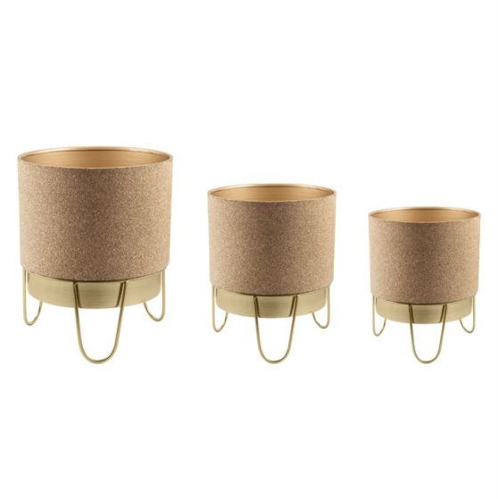 SET 3PZ PORTAPIANTA SUGHERO