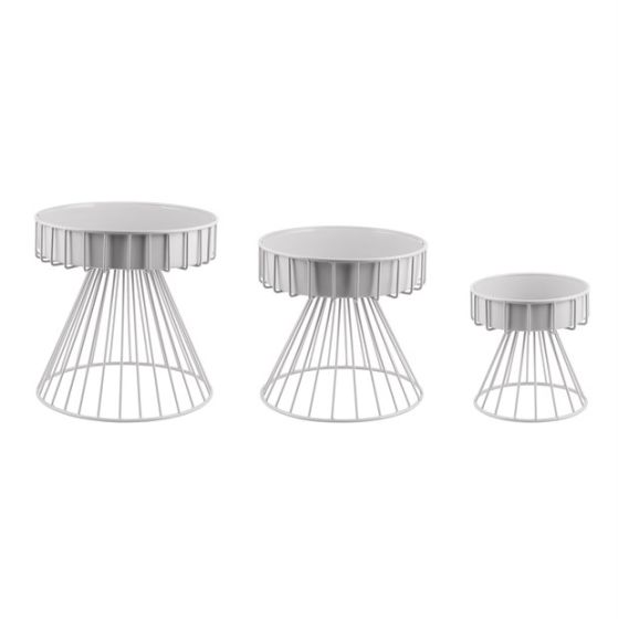 PORTAPIANTA METALLO GRIGIO SET 3 PZ.