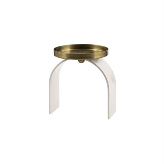 PORTACANDELA  METALLO GRIGIO/ORO