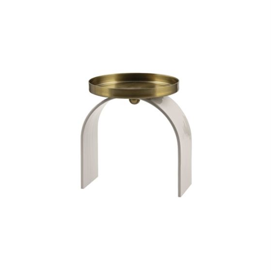 PORTACANDELA  METALLO GRIGIO/ORO