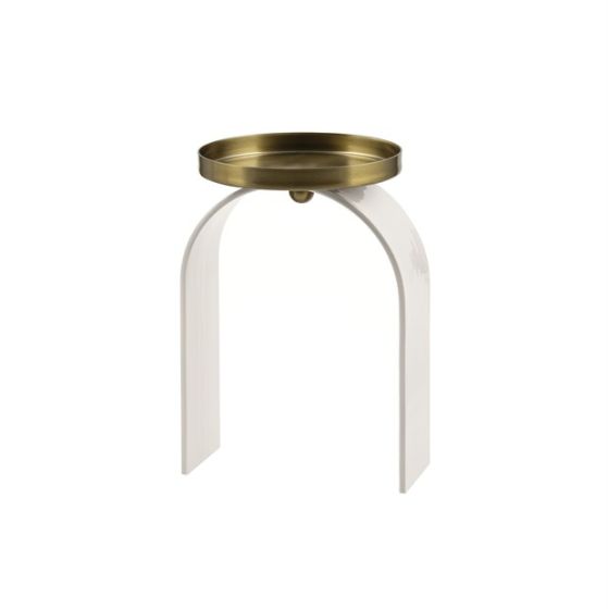 PORTACANDELA  METALLO AVORIO/ORO