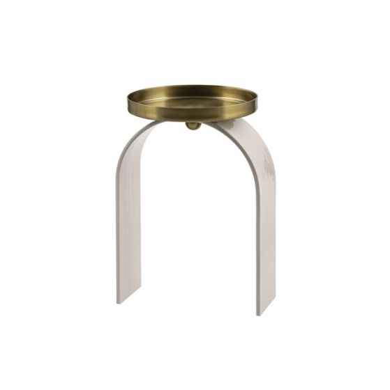 PORTACANDELA  METALLO GRIGIO/ORO