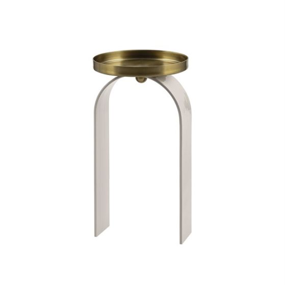 PORTACANDELA  METALLO GRIGIO/ORO