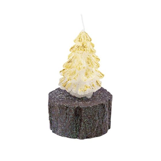 ALBERO NATALE CON TRONCO ORO GLITTER