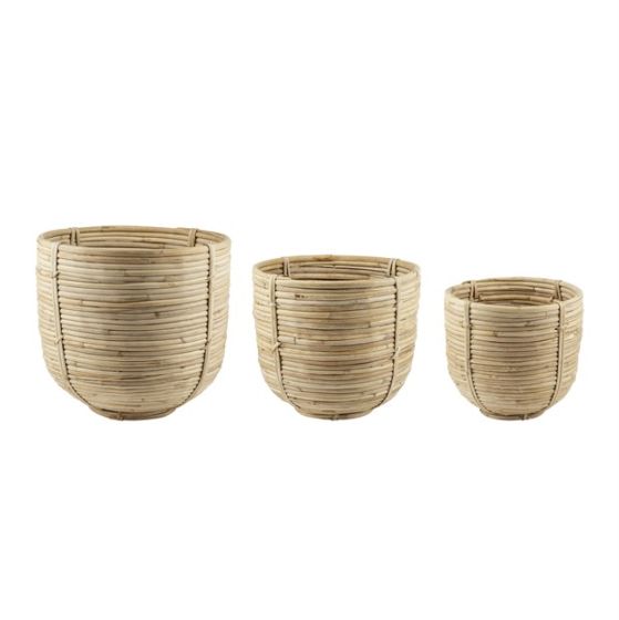 CESTI IN RATTAN SET 3 PEZZI