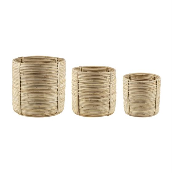 CESTI IN RATTAN SET 3 PEZZI