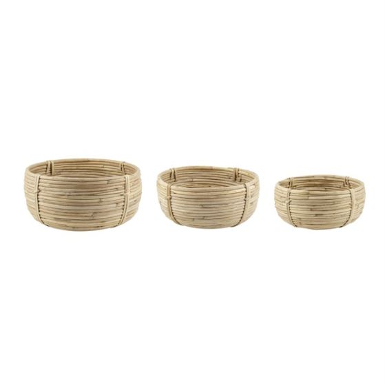 CESTI IN RATTAN SET 3 PEZZI