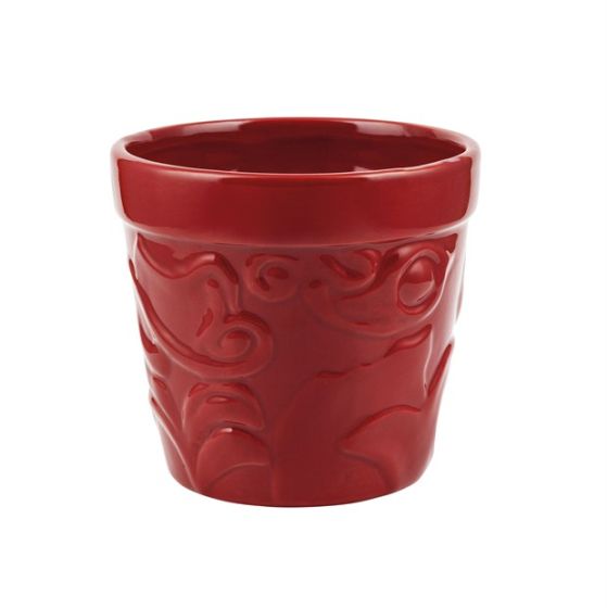 VASO NATALE CERAMICA ROSSO