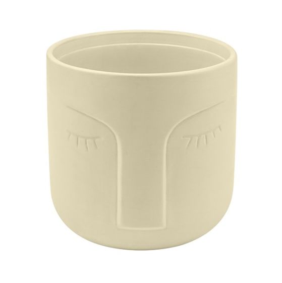 VASO CON VISO CASPO' CERAMICA AVORIO