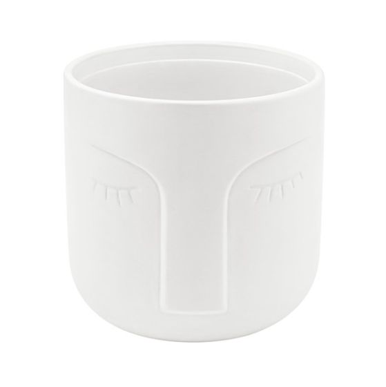 VASO CON VISO CASPO' CERAMICA BIANCO